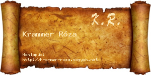 Krammer Róza névjegykártya
